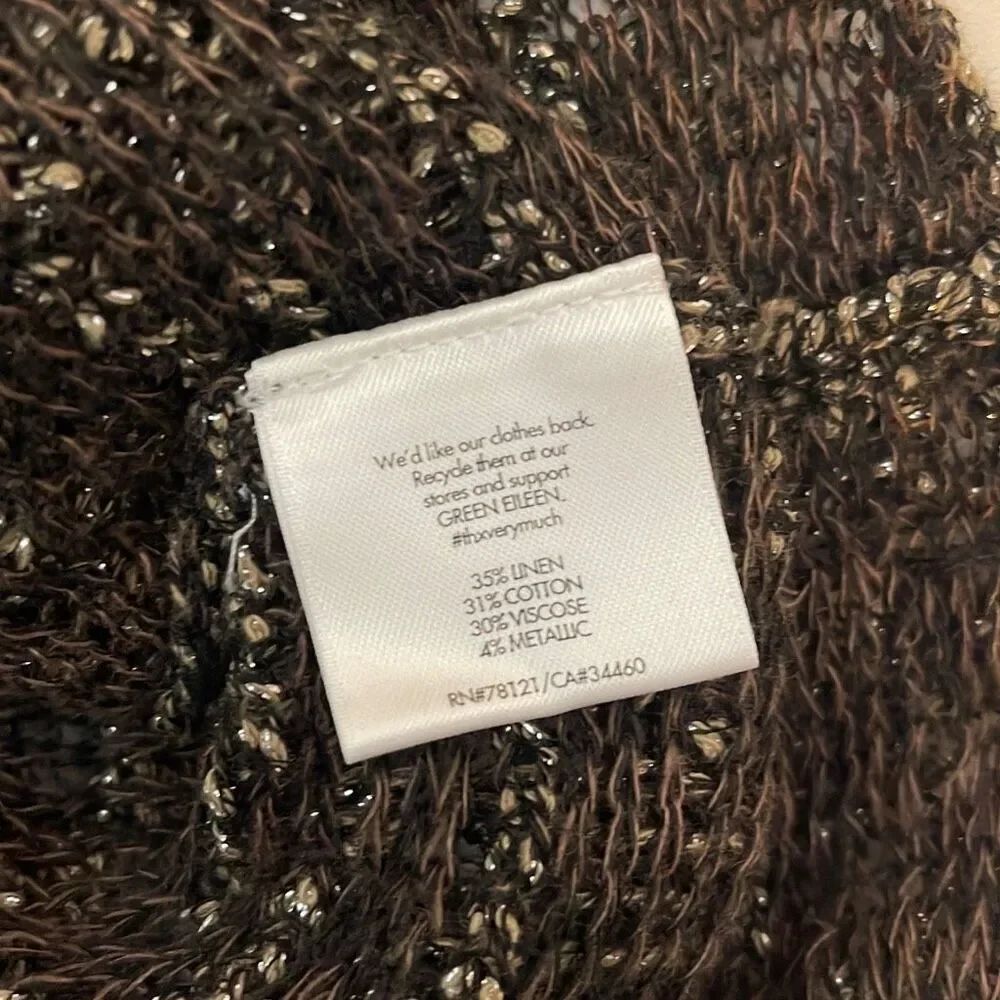 Eileen Fisher Wrapped Sparkle Jacquard Pullover M Petite - Picture 6 of 6